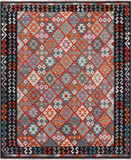 SUPER SALE Reversible Kilim Flat Weave Wool On Wool Rug - 8' 4" X 9' 9"