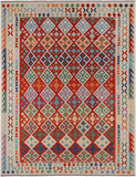 SUPER SALE Reversible Kilim Flat Weave Wool On Wool Rug - 8' 7" X 11' 3"