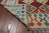SUPER SALE Reversible Kilim Flat Weave Wool On Wool Rug - 8' 7" X 11' 3"