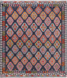 SUPER SALE Reversible Kilim Flat Weave Wool On Wool Rug - 8' 6" X 9' 7"