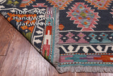 SUPER SALE Reversible Kilim Flat Weave Wool On Wool Rug - 8' 6" X 9' 7"
