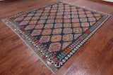 SUPER SALE Reversible Kilim Flat Weave Wool On Wool Rug - 8' 6" X 9' 7"