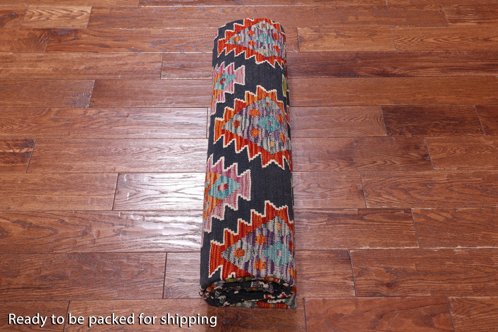 SUPER SALE Reversible Kilim Flat Weave Wool On Wool Rug - 8' 6" X 9' 7"