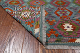 SUPER SALE Reversible Kilim Flat Weave Wool On Wool Rug - 8' 6" X 9' 7"