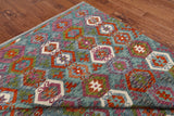 SUPER SALE Reversible Kilim Flat Weave Wool On Wool Rug - 8' 6" X 9' 7"