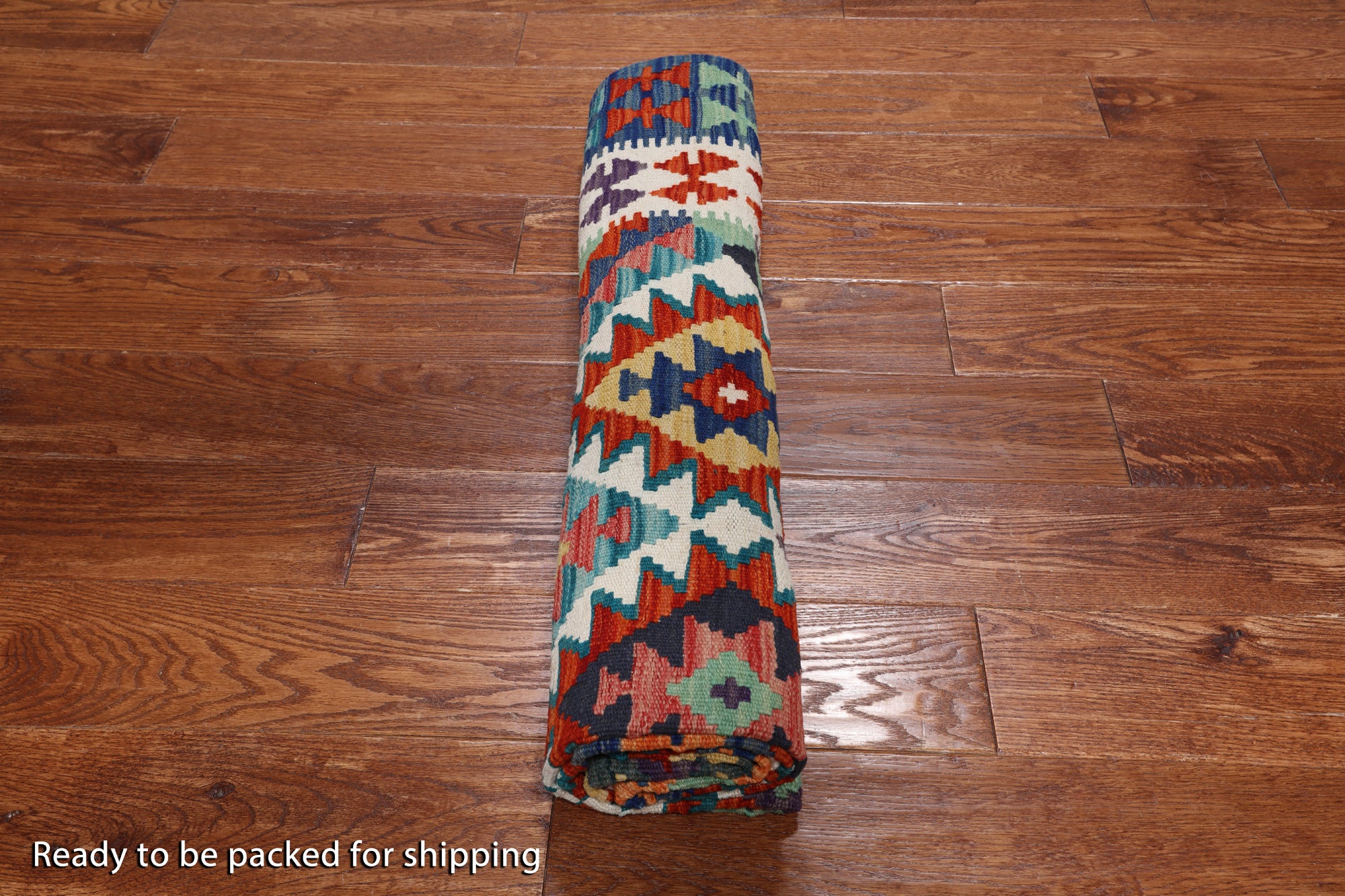 SUPER SALE Reversible Kilim Flat Weave Wool On Wool Rug - 5' 1" X 6' 7"