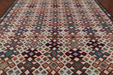 SUPER SALE Reversible Kilim Flat Weave Wool On Wool Rug - 10' 2" X 12' 8"