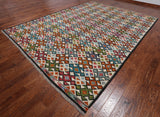 SUPER SALE Reversible Kilim Flat Weave Wool On Wool Rug - 9' 9" X 12' 9"