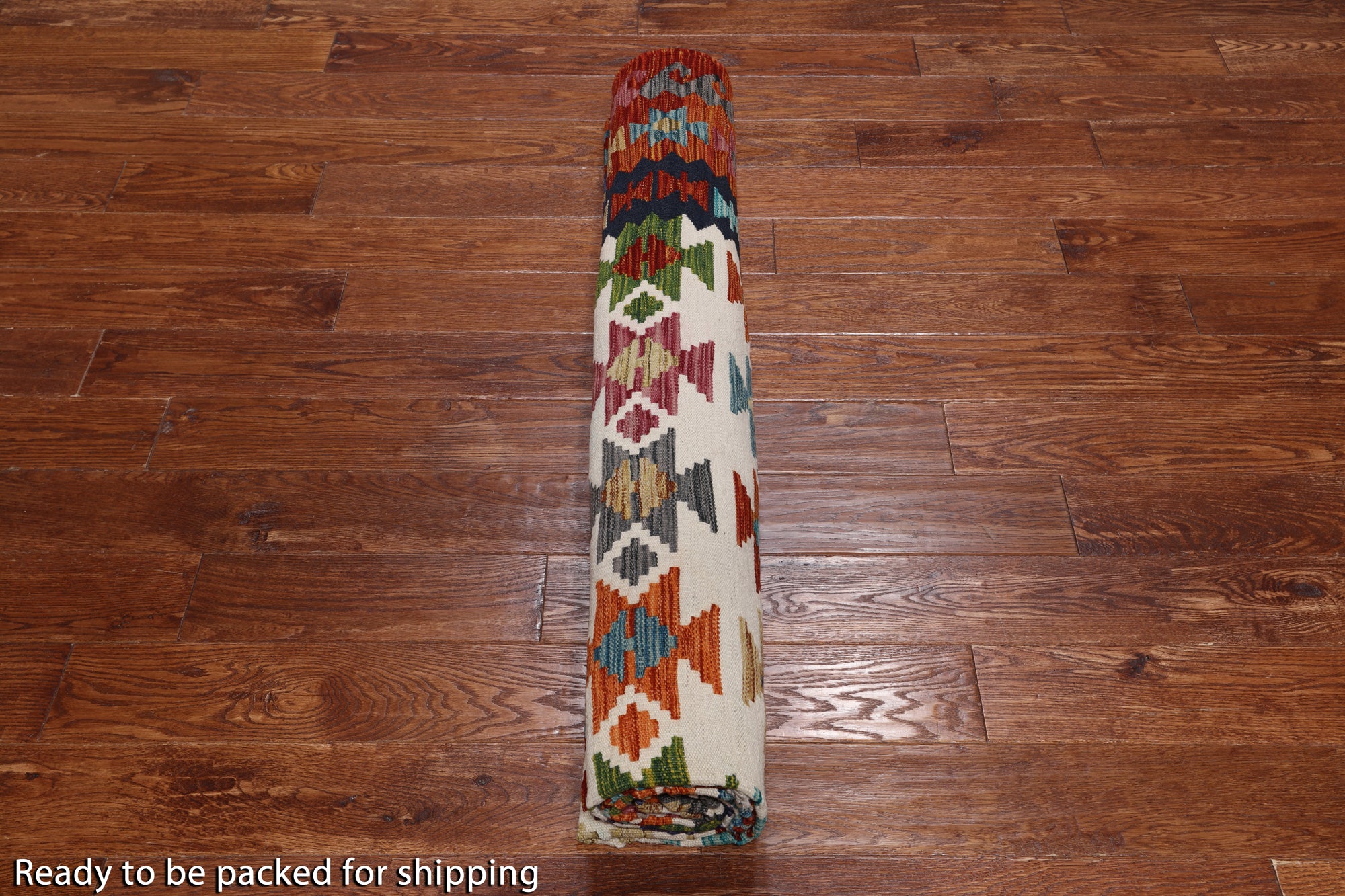 SUPER SALE Reversible Kilim Flat Weave Wool On Wool Rug - 8' 1" X 9' 7"