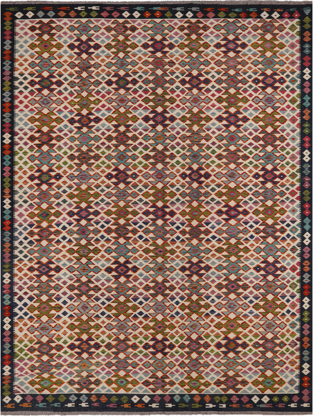 SUPER SALE Reversible Kilim Flat Weave Wool On Wool Rug - 110' 2" X 13' 1"