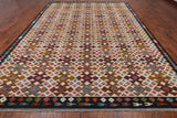SUPER SALE Reversible Kilim Flat Weave Wool On Wool Rug - 110' 2" X 13' 1"