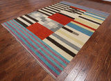 SUPER SALE Reversible Kilim Flat Weave Wool On Wool Rug - 8' 3" X 11' 5"