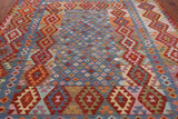 SUPER SALE Reversible Kilim Flat Weave Wool On Wool Rug - 8' 5" X 11' 1"