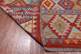 SUPER SALE Reversible Kilim Flat Weave Wool On Wool Rug - 8' 5" X 11' 1"