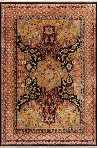 Persian Tabriz Handmade Wool Rug - 5' 10" X 8' 10"