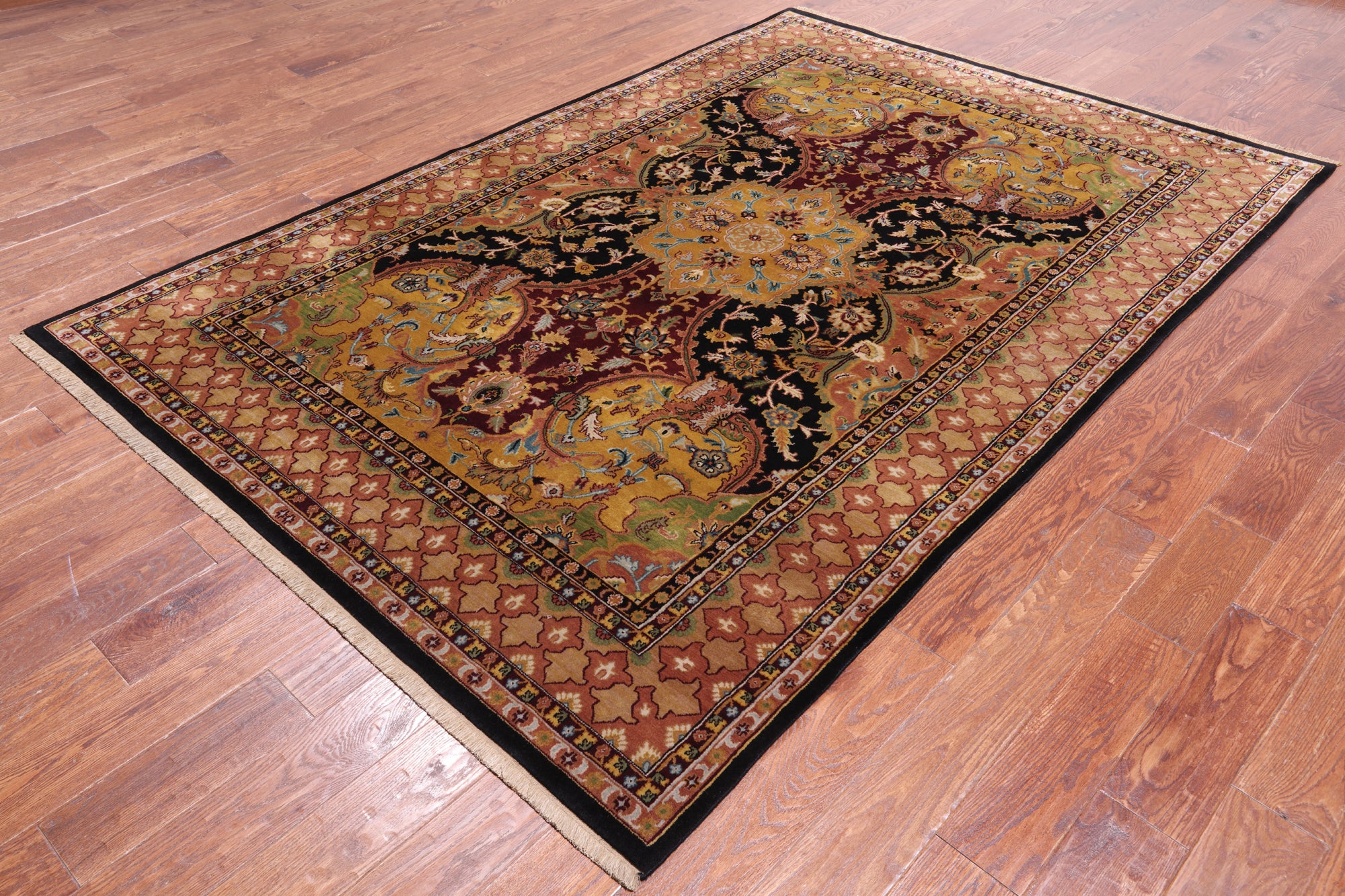 Persian Tabriz Handmade Wool Rug - 5' 10" X 8' 10"