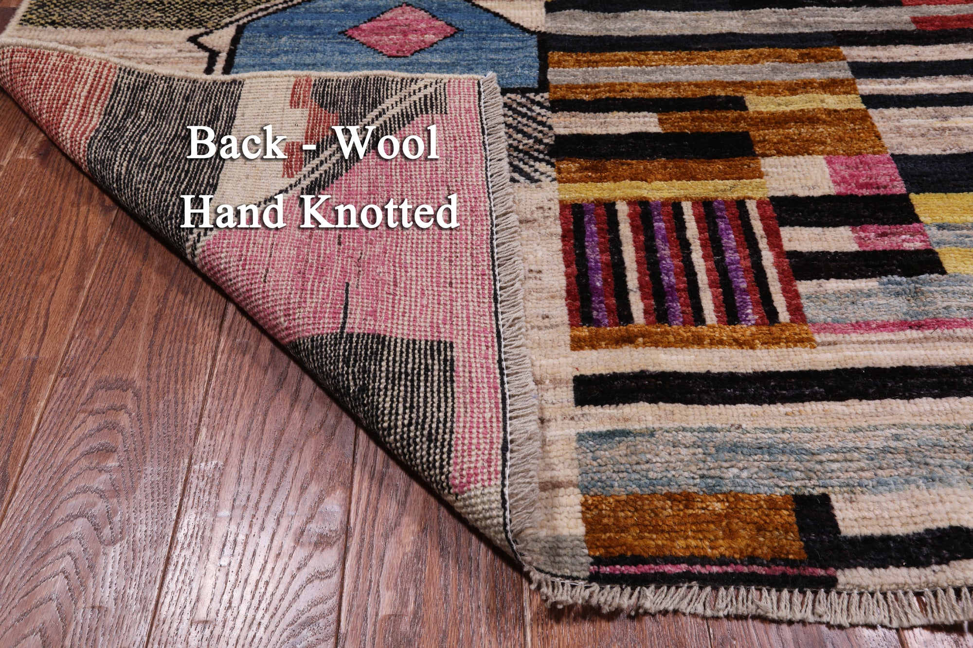 Tribal Moroccan Handmade Wool On Wool Rug - 6' 2" X 9' 0"