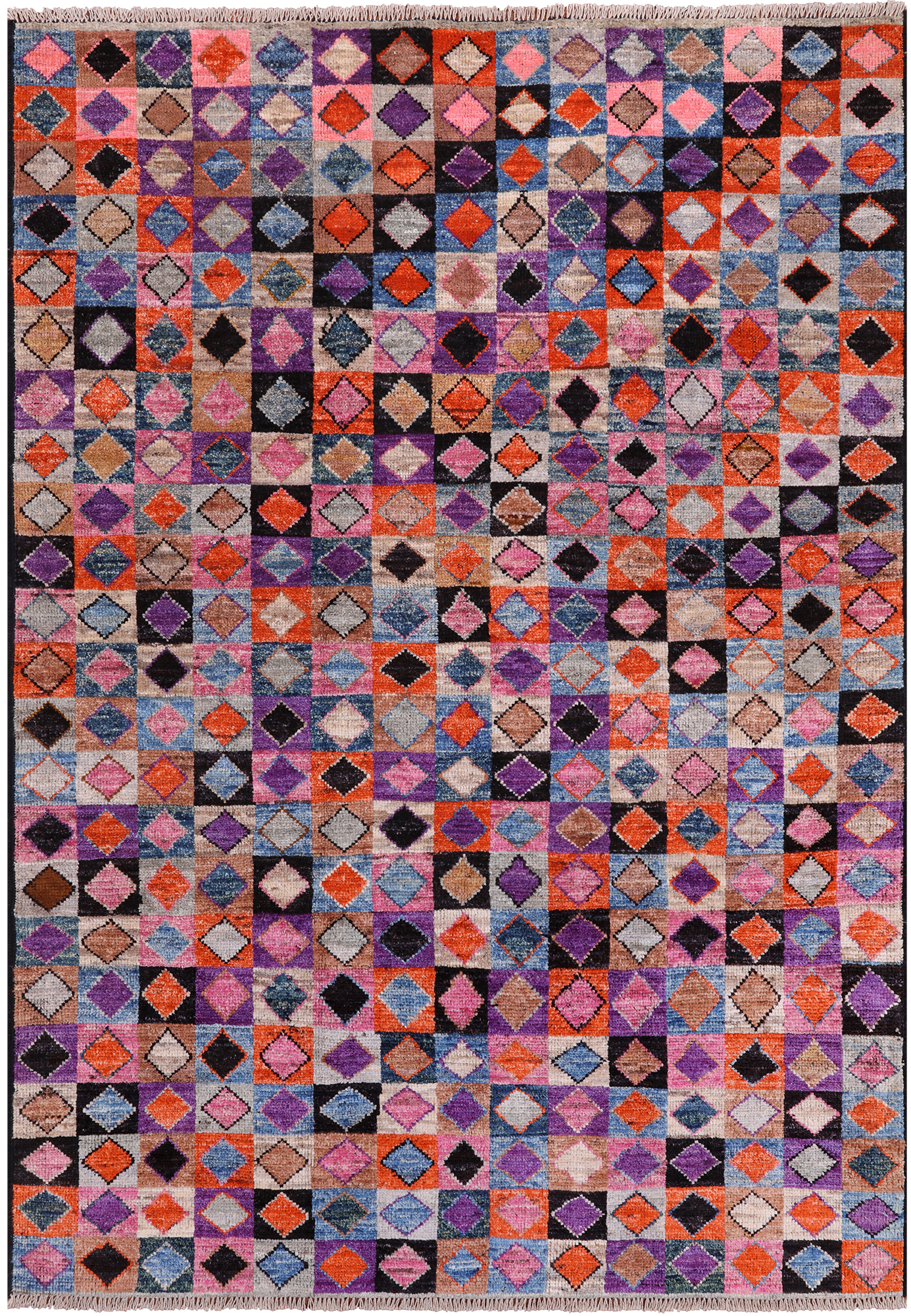 Tribal Moroccan Handmade Wool On Wool Rug - 5' 2" X 7' 4"