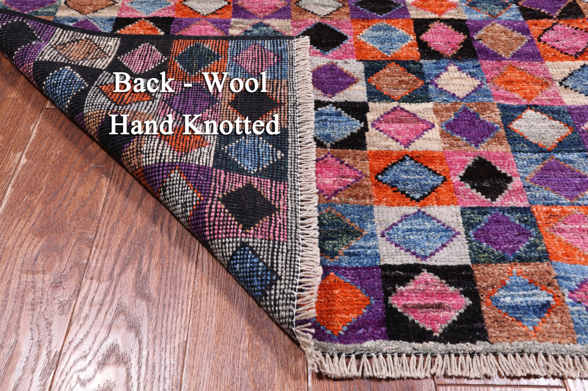 Tribal Moroccan Handmade Wool On Wool Rug - 5' 2" X 7' 4"