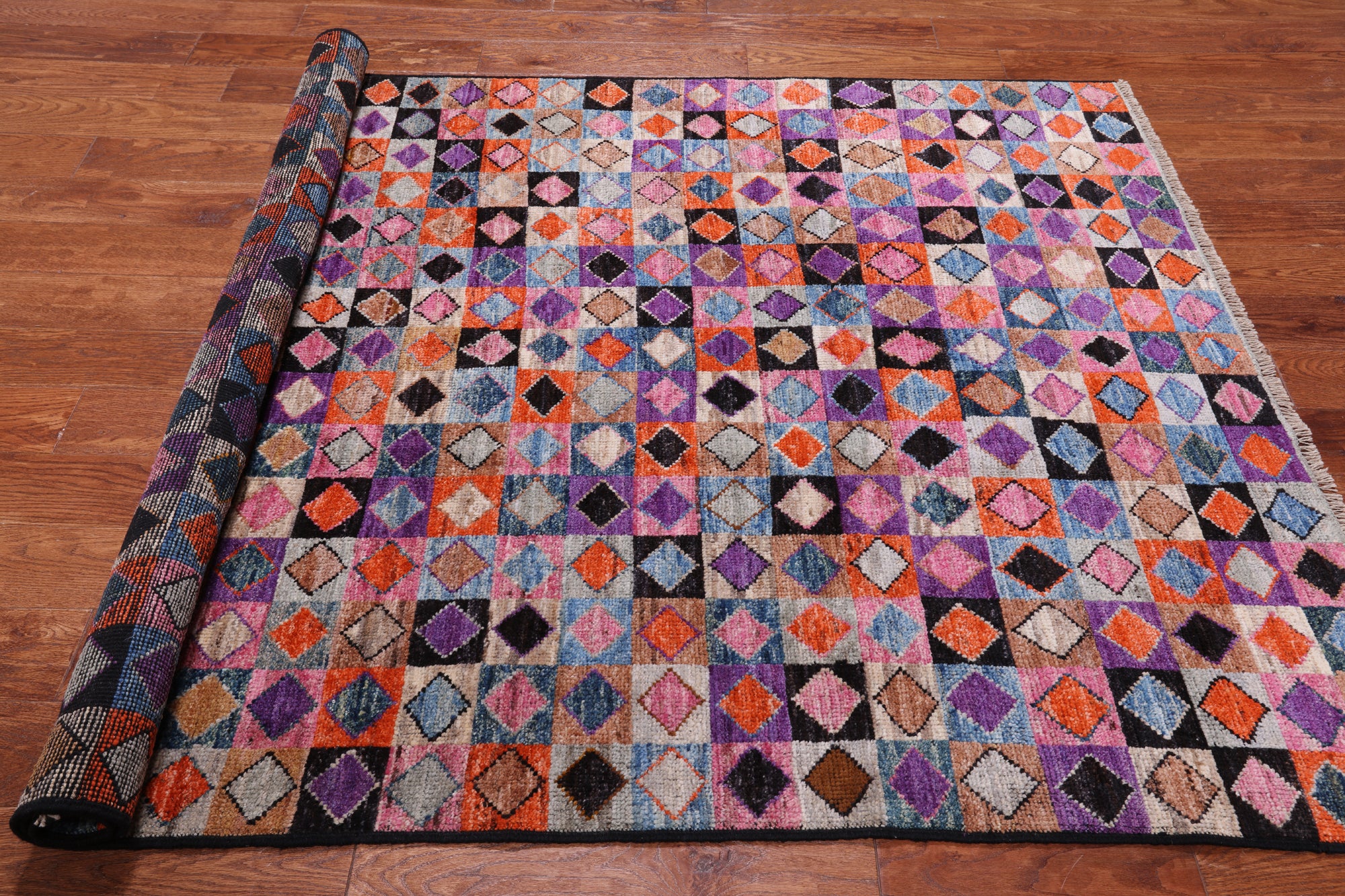 Tribal Moroccan Handmade Wool On Wool Rug - 5' 2" X 7' 4"