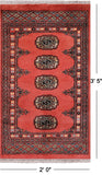 Bokhara Hand Knotted Wool Rug - 2' 0" X 3' 5"