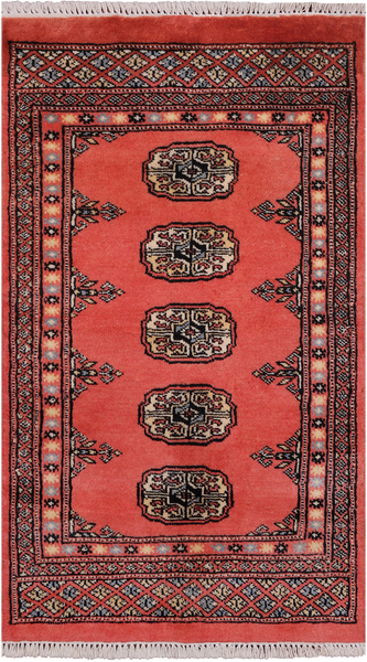 Bokhara Hand Knotted Wool Rug - 2' 0" X 3' 5"