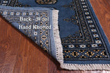Blue Bokhara Hand-Knotted Wool Rug - 2' 0" X 3' 0"