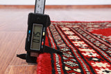 Red Bokhara Hand-Knotted Wool Rug - 2' 0" X 2' 10"