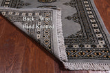 Grey Bokhara Handmade Wool Rug - 2' 0" X 3' 3"
