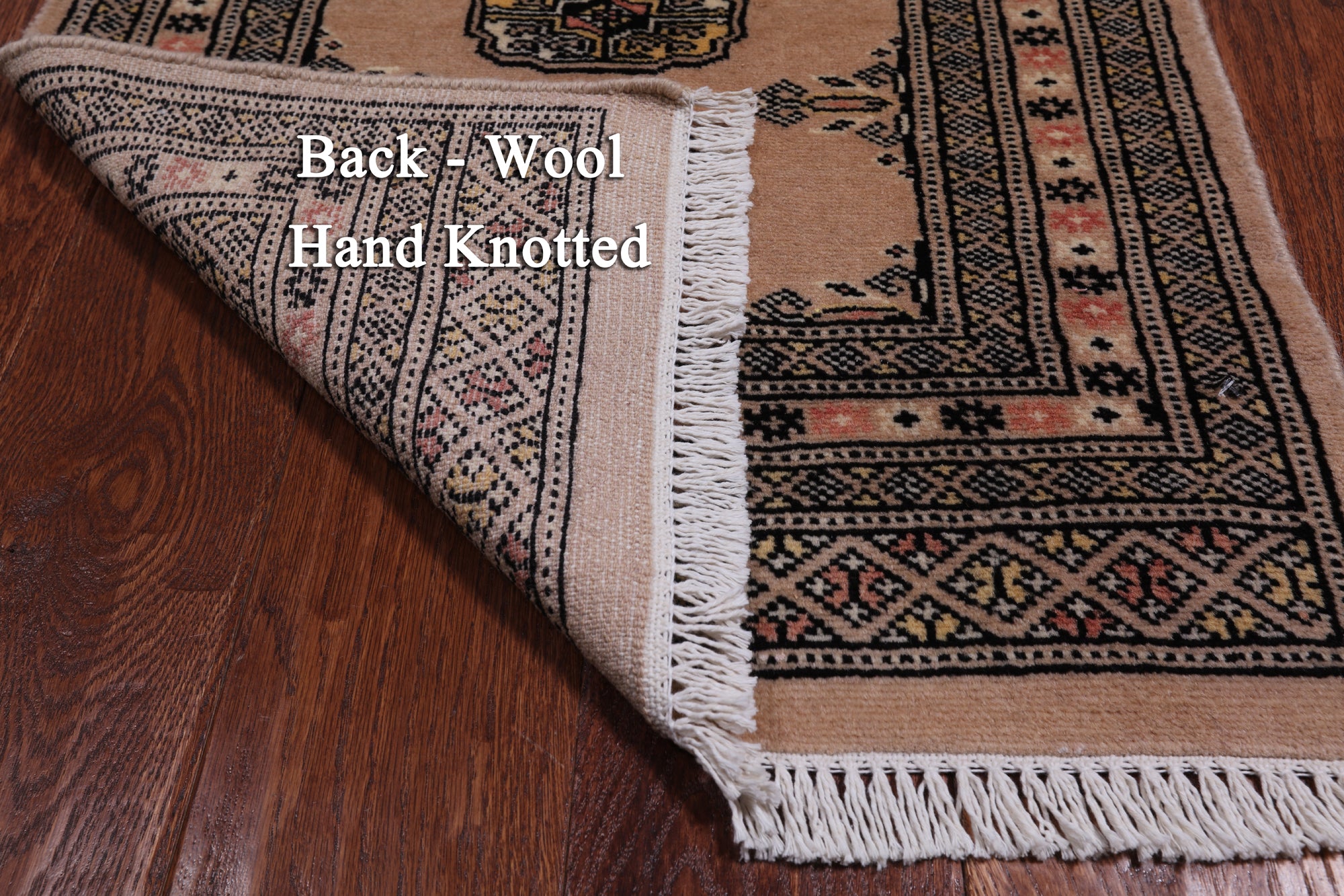 Beige Bokhara Hand Knotted Wool Rug - 2' 0" X 3' 1"