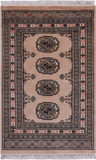 Beige Bokhara Hand Knotted Wool Rug - 2' 0" X 3' 1"