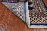 Navy Blue Bokhara Hand-Knotted Wool Rug - 2' 0" X 3' 0"