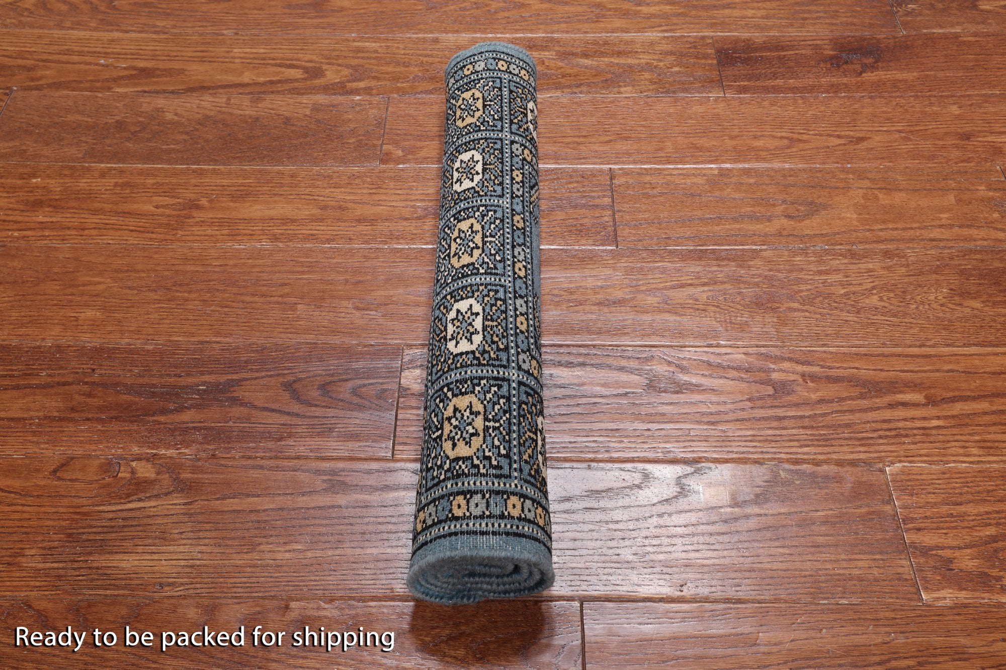 Blue Bokhara Handmade Wool Rug - 2' 0" X 2' 11"