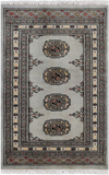 Grey Bokhara Handmade Wool Rug - 2' 0" X 3' 2"