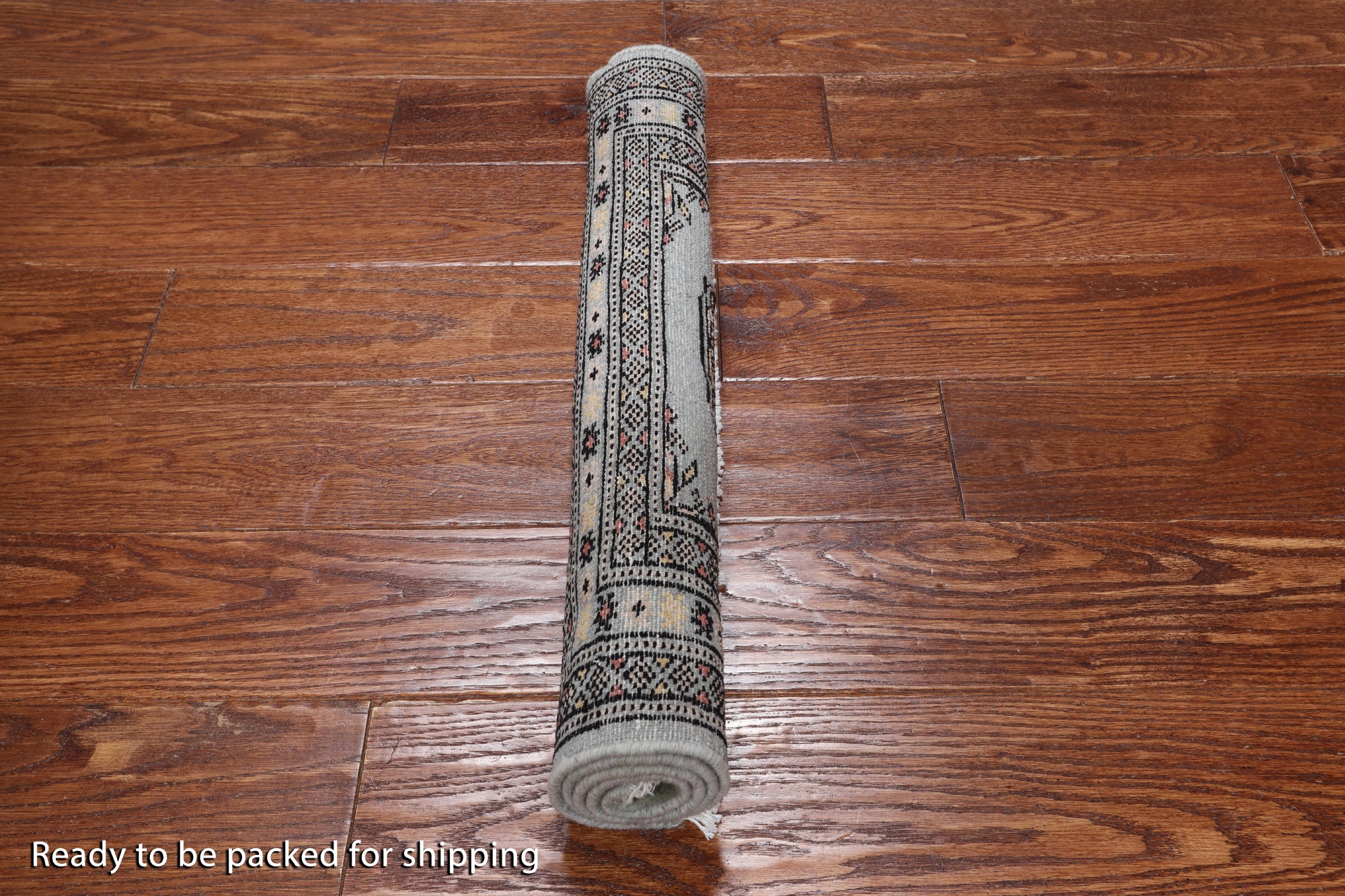 Grey Bokhara Handmade Wool Rug - 2' 0" X 3' 2"