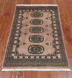 Light Brown Bokhara Hand-Knotted Wool Rug - 2' 0" X 3' 1"