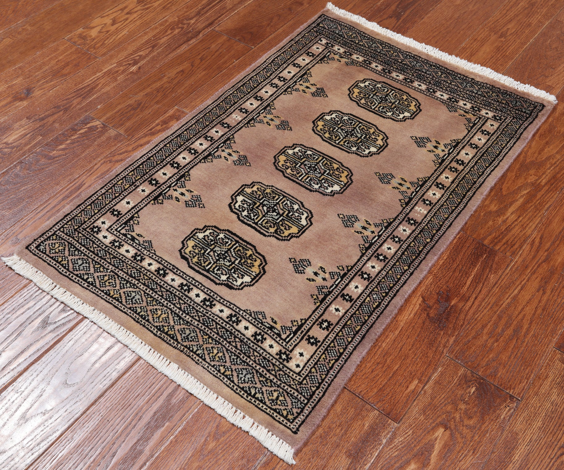 Light Brown Bokhara Hand-Knotted Wool Rug - 2' 0" X 3' 1"