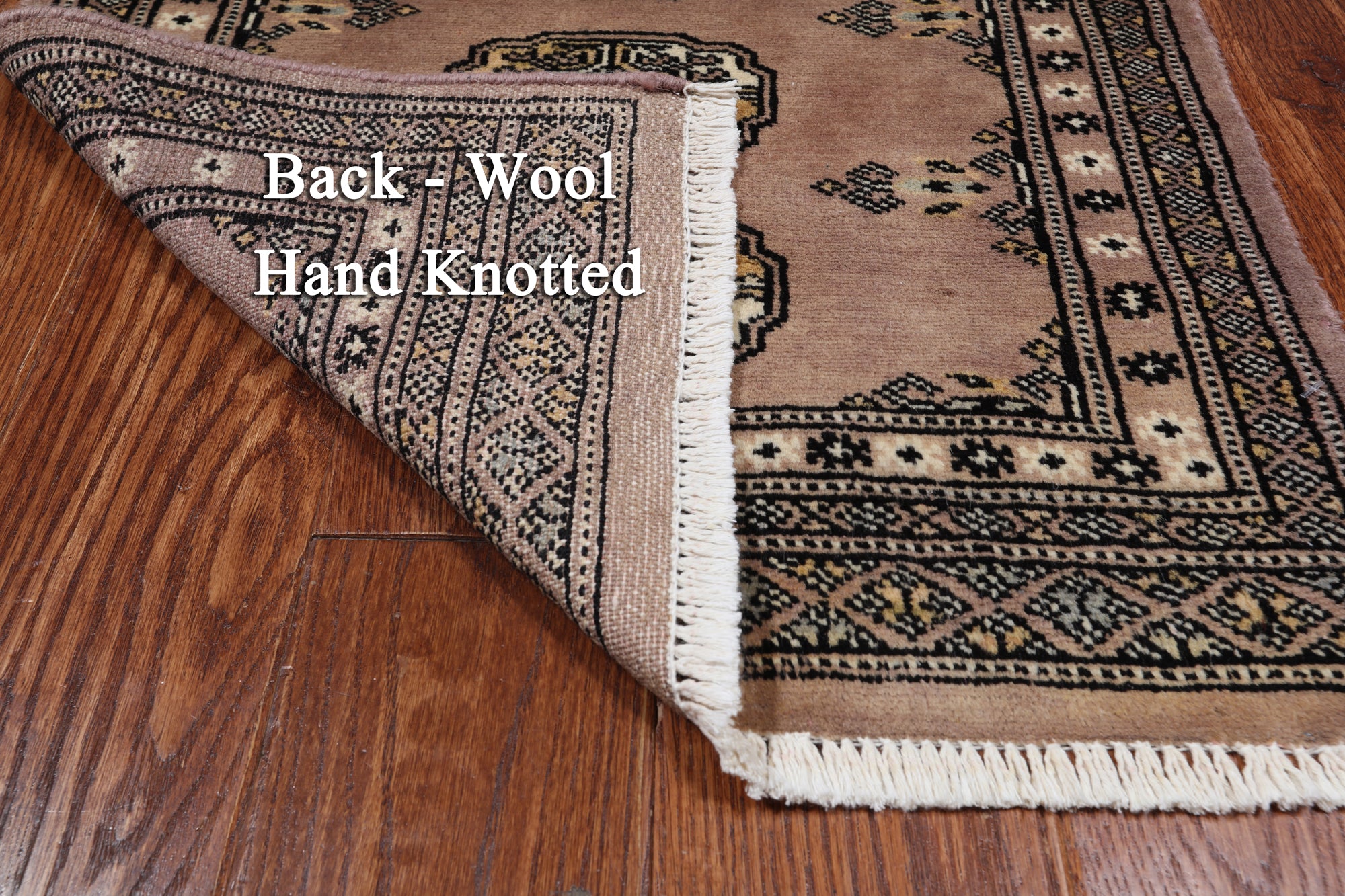 Light Brown Bokhara Hand-Knotted Wool Rug - 2' 0" X 3' 1"