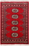 Red Bokhara Hand Knotted Wool Rug - 2' 0" X 3' 0"