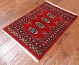 Red Bokhara Hand-Knotted Wool Rug - 2' 0" X 2' 11"