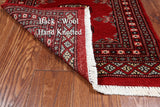 Red Bokhara Hand-Knotted Wool Rug - 2' 0" X 2' 11"