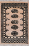 Ivory Bokhara Handmade Wool Rug - 2' 0" X 3' 0"