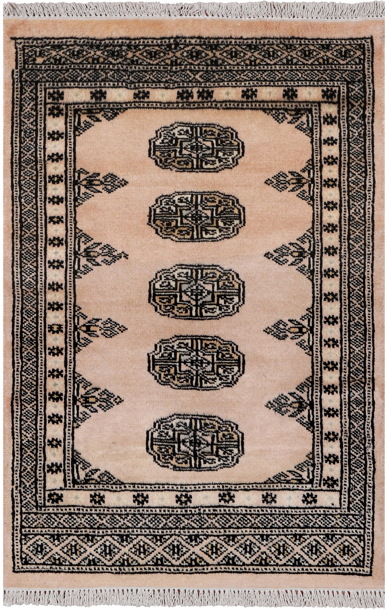 Ivory Bokhara Handmade Wool Rug - 2' 0" X 3' 0"