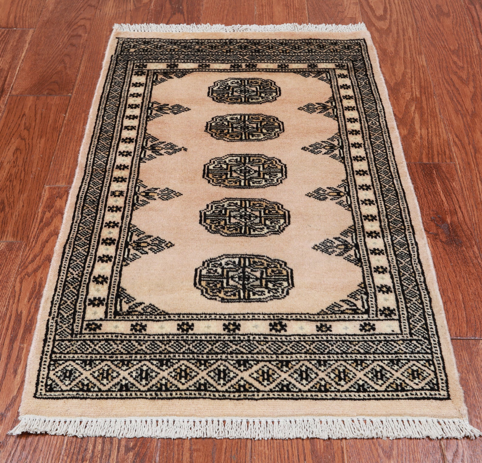 Ivory Bokhara Handmade Wool Rug - 2' 0" X 3' 0"