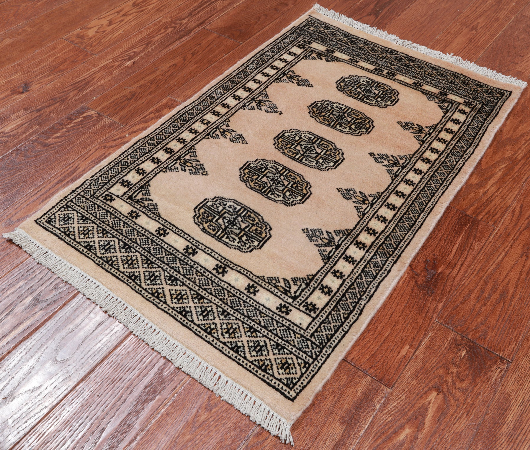Ivory Bokhara Handmade Wool Rug - 2' 0" X 3' 0"