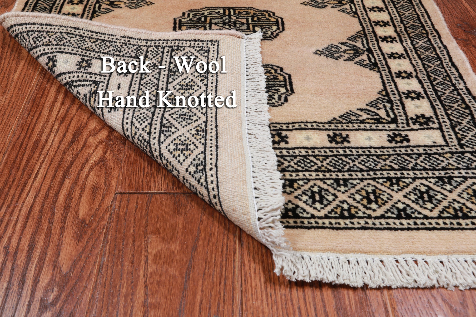 Ivory Bokhara Handmade Wool Rug - 2' 0" X 3' 0"