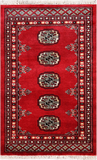 Red Bokhara Hand-Knotted Wool Rug - 2' 0" X 3' 1"