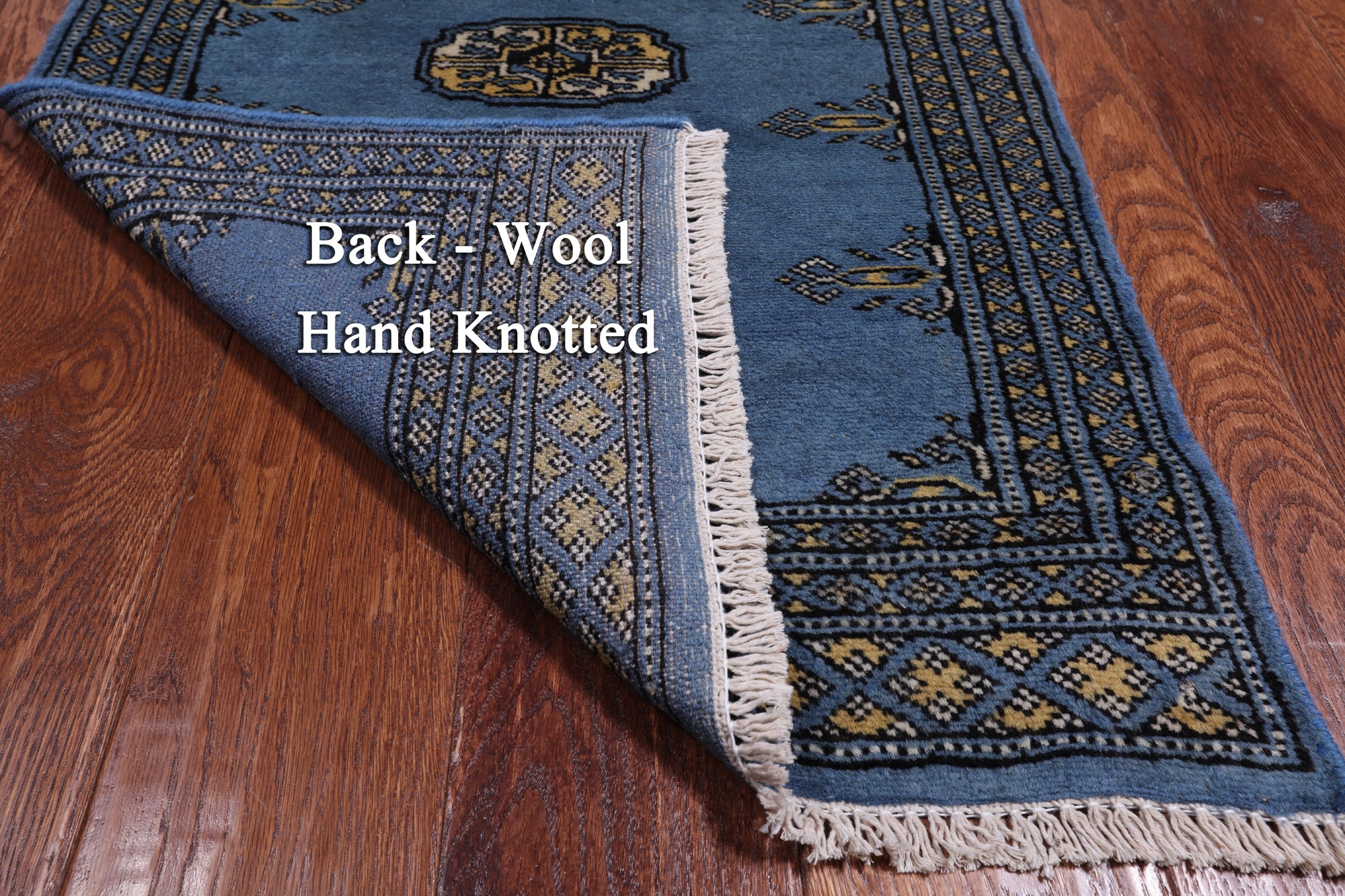 Blue Bokhara Hand Knotted Wool Rug - 2' 0" X 3' 0"