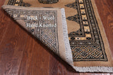 Beige Bokhara Handmade Wool Rug - 2' 0" X 3' 3"