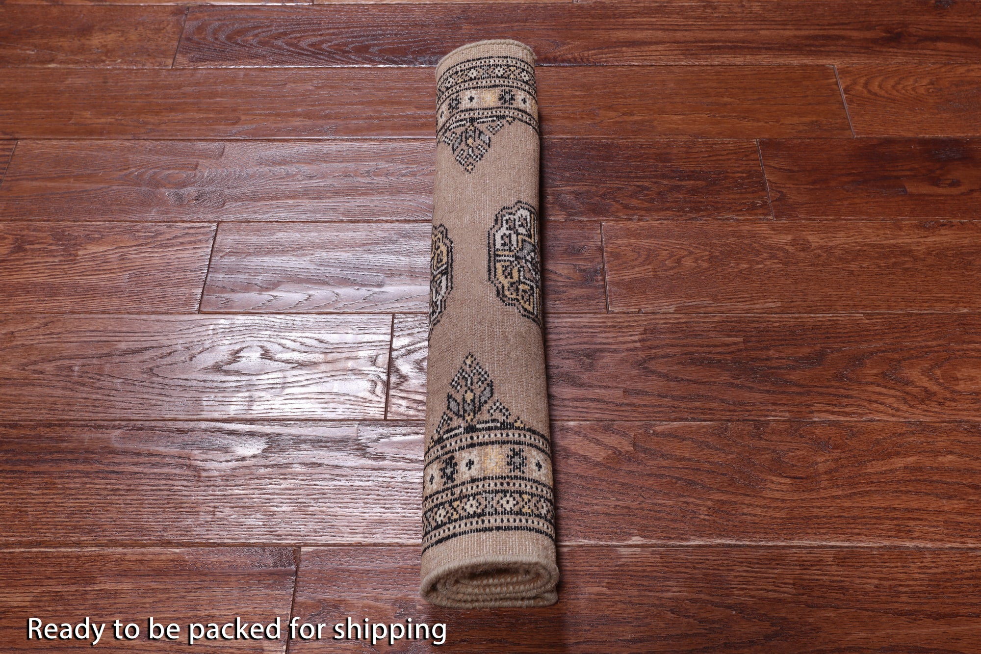 Beige Bokhara Handmade Wool Rug - 2' 0" X 3' 3"